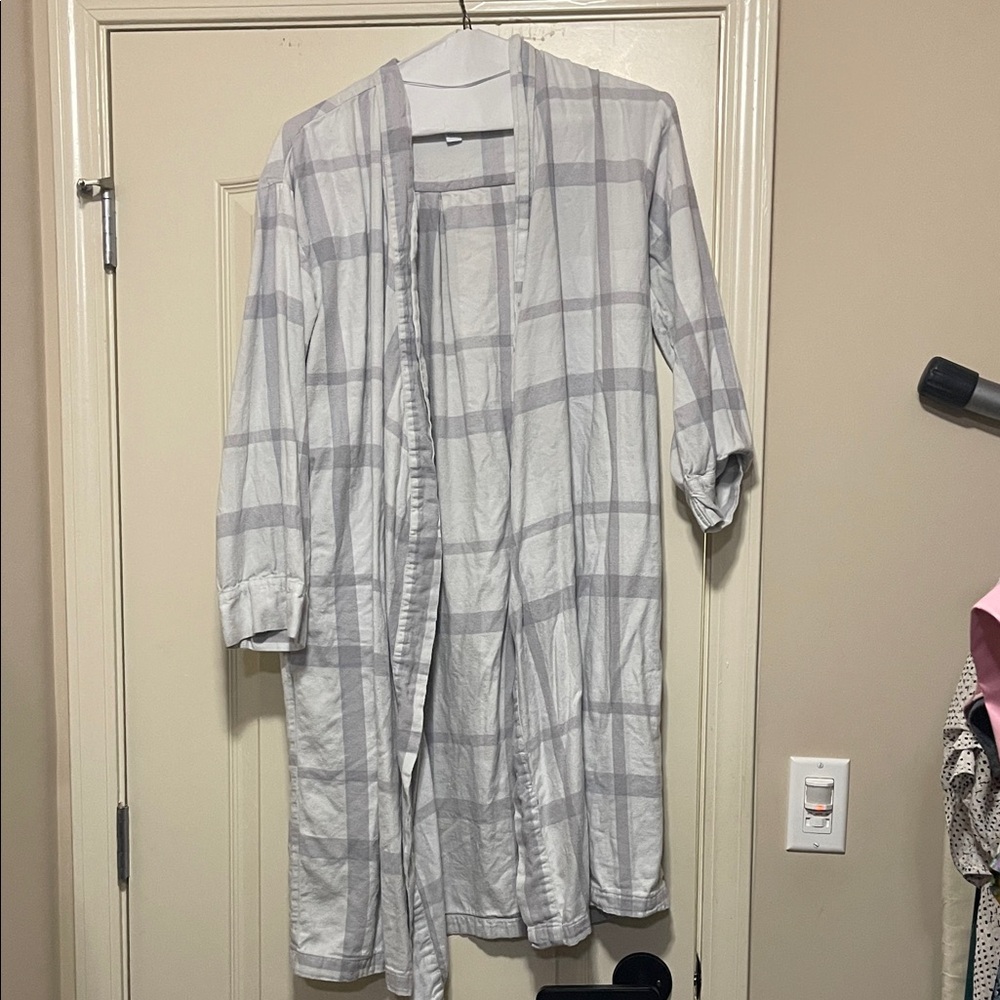 Stars Above Gray Plaid Robe